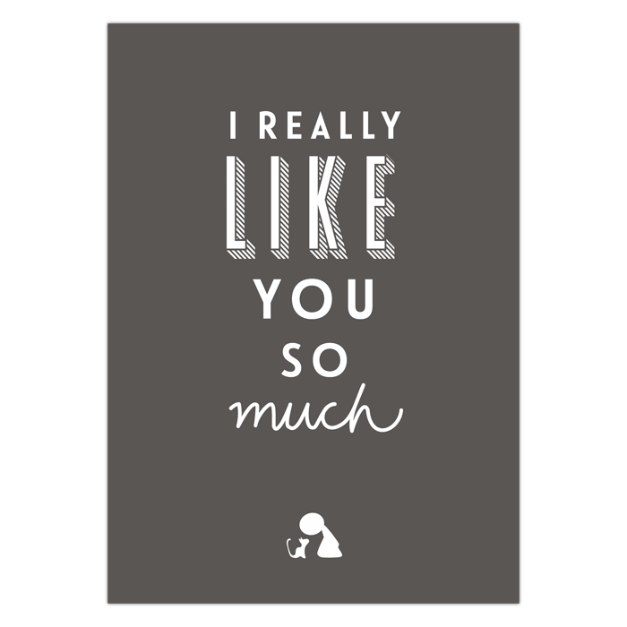 Ansichtkaart ‘I really like you’ van Olli + Jeujeu.